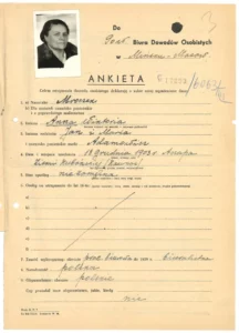 Ankieta z koperty dowodowej