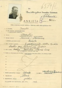 ankieta ze zdjęciem z koperty dowodowej