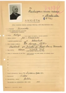ankieta ze zdjęciem z koperty dowodowej